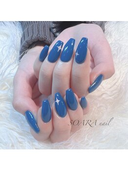 【nail】ブルー×ダイヤ