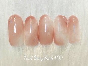 ネイル アンド アイラッシュ ヨンマルニ(Nail&eyelash 402)/うるうる桃ネイル♪