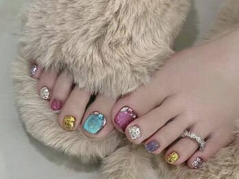 JMネイルスタジオ(JM Nail studio)の写真/JM Nail studioでしか味わえない★個性的&華やかなネイルアートでフットネイルを楽しんでみませんか♪