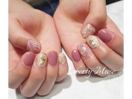 シースルー天然石ネイル