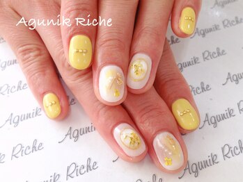 アグニークリッシェ(Agunik Riche)/【押し花ネイル】