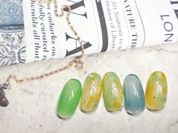 フルールソンネイル(fleur son nail)/6月定額シンプルアート