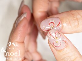 上品ピンク×水引ネイル