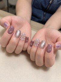 大人かわいい＊フラワーネイル