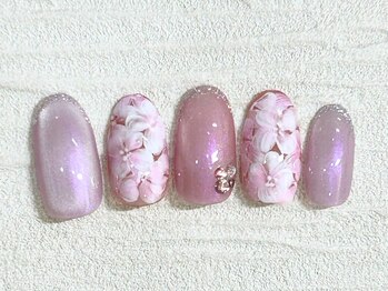 ナナネイル(Nana.Nail)/ちゅるマグ×ニュアンスフラワー