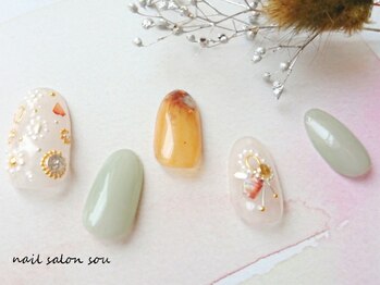 ネイルサロン ソウ 心斎橋店(Nail Salon Sou)/ブローチnail☆