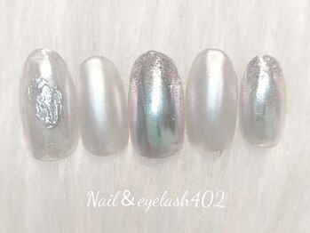 ネイル アンド アイラッシュ ヨンマルニ(Nail&eyelash 402)/プラネットミラーネイル♪
