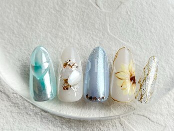 ヴィオラ(VIOLA)/ひまわり/夏ネイル/ミラー