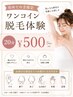 【初回限定】ワンコイン脱毛体験 20分 ¥500