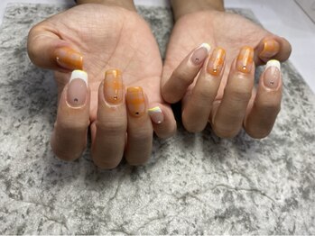 レディスペネイル ノマエ 名駅店(Redispe nail nomae)/フレンチ×チェックネイル