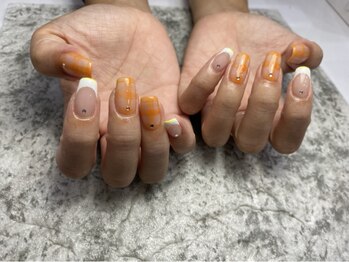 レディスペネイルノマエ 名駅店(Redispe nail nomae)/フレンチ×チェックネイル