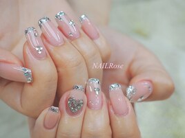 ガラスフレンチピンクハート