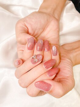 エクラ(eclat)/マグネットネイル×リボン