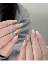 ネイルズ イロハ 新大久保店(NAILS 168)/埋め尽くしxリボン