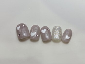 ネイルメゾン 天神店(NAIL MAISON)/ガーリーピンクハートラメ¥9000
