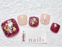 アイネイルズ 梅田店(I nails)/箔ニュアンスFOOT