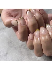 ダブルラインフレンチネイル♪