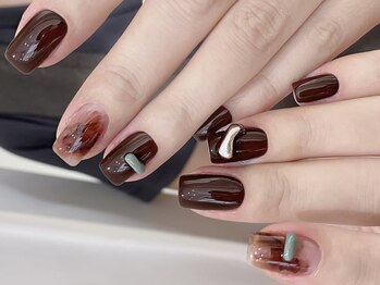 Best Nail 銀座店【ワンホンネイル・スカルプ・パラジェル・上品ジェルネイル】/ニュアンスべっ甲ネイル