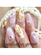 グラント(NAIL SALON&SCHOOL grant)/ヌーディーピンク×秋色マーブル