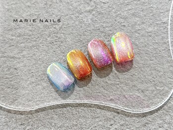 マリーネイルズ 横浜店(MARIE NAILS)/フラッシュマグ＋オーロラ¥8,800