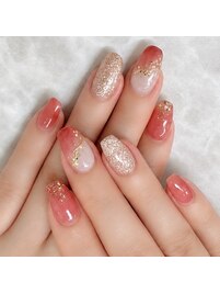 上品ピンク★流線ラインネイル