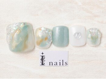 アイネイルズ 池袋店(I-nails)/グリーンブルーニュアンス