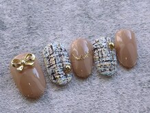 ネイルサロン リン(Lin)/冬　ツイードネイル