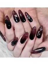 キレイエ ネイルズ(KIREIE NAILS)/ブラックレッドネイル