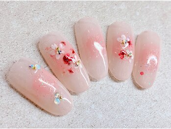 チェリーズネイル(Cherrys Nail)/春 上品 桜 チークネイル