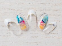 ア ネイル(A nail)/フラワーフレンチ【つけ放題】