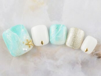 ネイルプラザ 河原町OPA店(NAIL PLAZA)/夏色砂浜ネイル