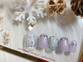 雪と舞踊るバタフライネイル！