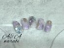 紫ニュアンス×フラワー