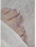 【FOOTジェルー】（オフ／ケア込み）持ち込みオシャレ10本アートコース¥9000