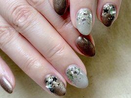 キラキラガラスネイル☆