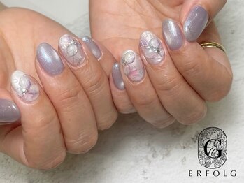 エアフォルク 銀座(ERFOLG)/ロマンティック色の紫陽花ネイル