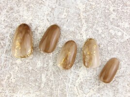 秋ブラウンゴールド☆nail