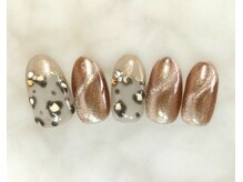 ネイルサロン ブランアンジュ(Blanc Ange)/ヒョウ柄/フィルイン