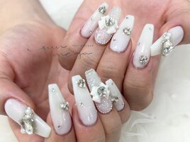 ビジューリボンネイル