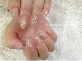 トロピカル(TROPICAL)/キラキラ春ネイル