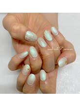 ネイルアート ジマー/60minartコースのちぐはぐネイル