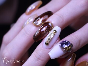 オープンセサミ 練馬/パイソン柄お任せご依頼ネイル