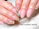 キラメキたっぷりフラワーネイル