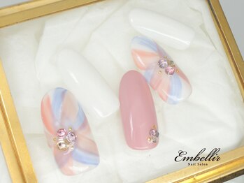 (524)手描きお花風アート