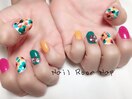 夏のフラワーネイル