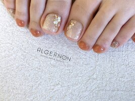 フットオレンジネイル