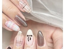 エクラ(eclat)/チェック×リボン