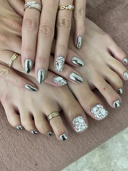 ネイルキュート アンド クールラッシュ 亀有店(nailcute & CoolLash)/ミラーネイル