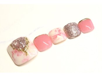 ネイルサロン アテナ(Athena)/フット春ニュアンス