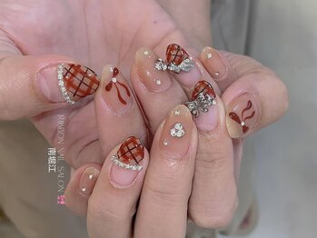 リボン(RIBBON)/チェックネイル